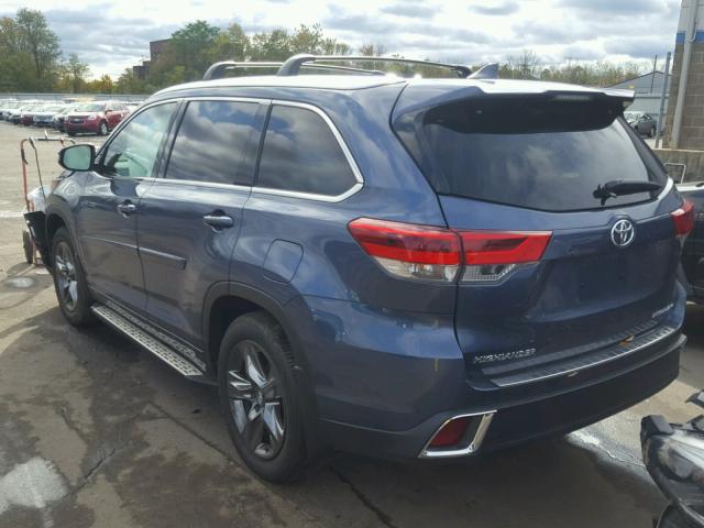 5TDDZRFH2HS419520 - 2017 TOYOTA HIGHLANDER BLUE photo 3