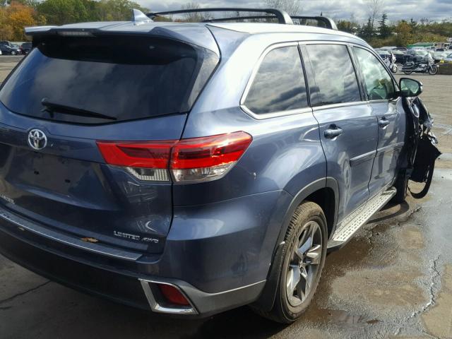 5TDDZRFH2HS419520 - 2017 TOYOTA HIGHLANDER BLUE photo 4