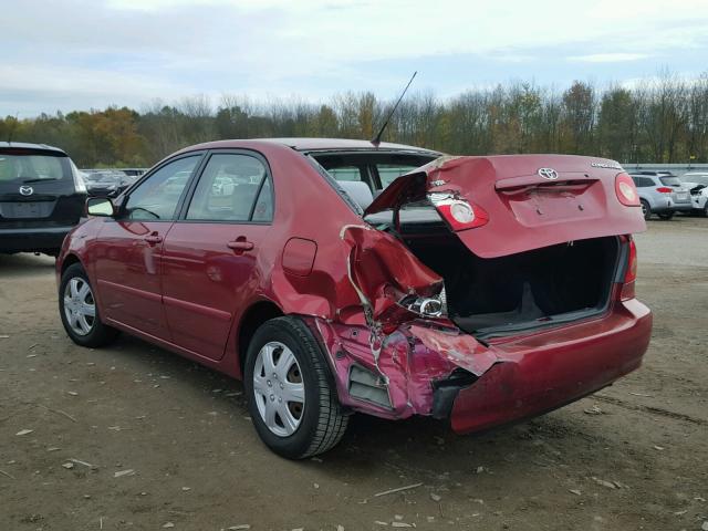 2T1BR30E87C820502 - 2007 TOYOTA COROLLA RED photo 3