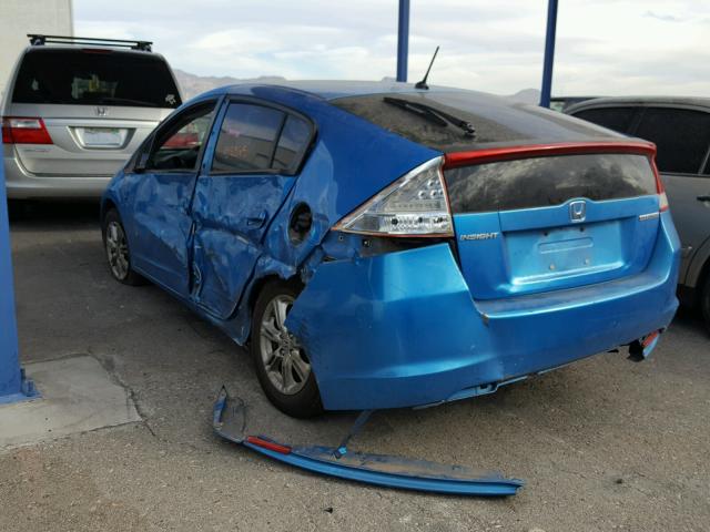 JHMZE2H71BS002447 - 2011 HONDA INSIGHT EX BLUE photo 3