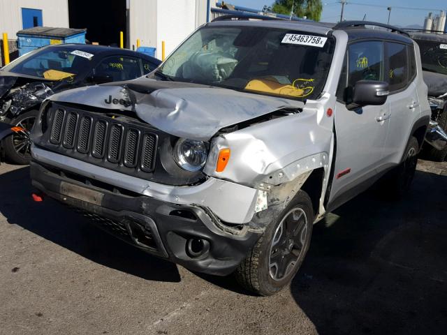 ZACCJBCT0GPD13758 - 2016 JEEP RENEGADE T SILVER photo 2