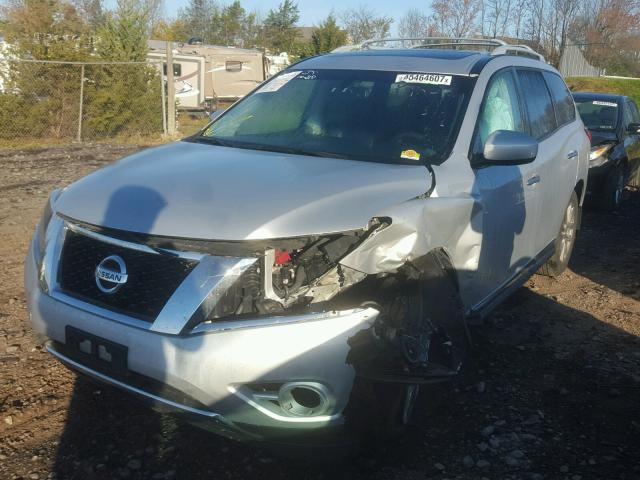 5N1AR2MM6EC689255 - 2014 NISSAN PATHFINDER SILVER photo 2