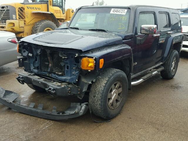 5GTDN13E578103225 - 2007 HUMMER H3 BLUE photo 2