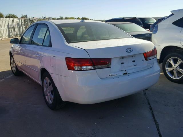 5NPET46C98H315528 - 2008 HYUNDAI SONATA GLS WHITE photo 3