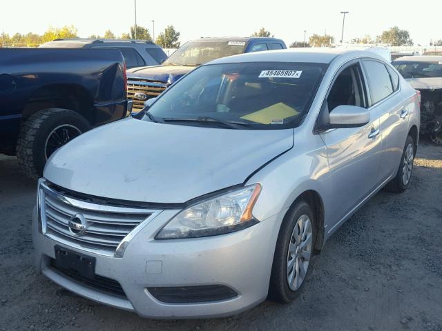 3N1AB7AP8EL672243 - 2014 NISSAN SENTRA S SILVER photo 2