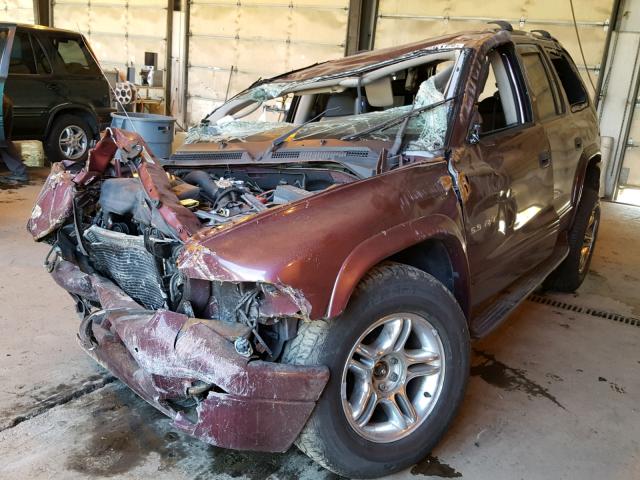 1B8HS78ZX2F181323 - 2002 DODGE DURANGO R/ BURGUNDY photo 2