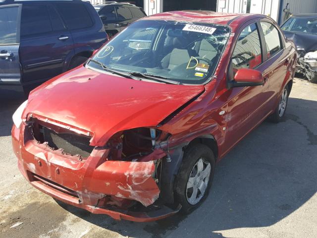 KL1TD56697B157719 - 2007 CHEVROLET AVEO BASE Қызыл фото 2