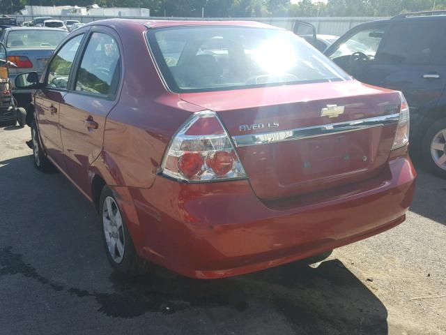 KL1TD56697B157719 - 2007 CHEVROLET AVEO BASE Қызыл фото 3