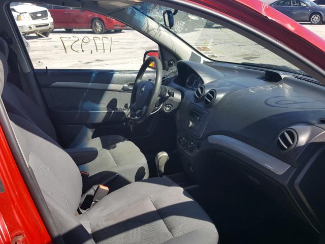 KL1TD56697B157719 - 2007 CHEVROLET AVEO BASE Қызыл фото 5