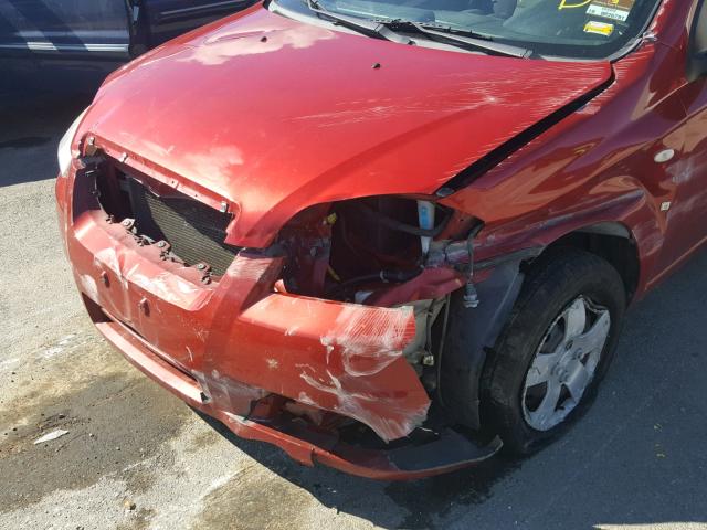 KL1TD56697B157719 - 2007 CHEVROLET AVEO BASE Қызыл фото 9