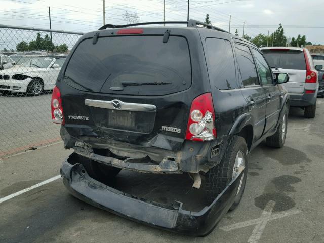 4F2YZ04125KM40535 - 2005 MAZDA TRIBUTE S BLACK photo 4