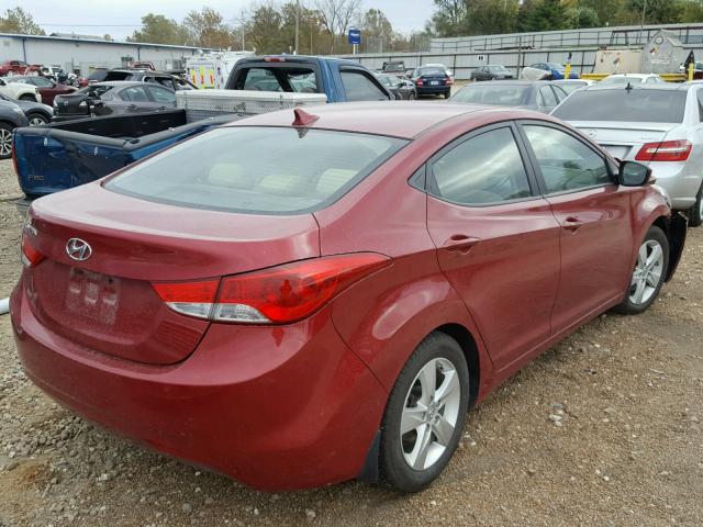 KMHDH4AEXDU532605 - 2013 HYUNDAI ELANTRA BURGUNDY photo 4