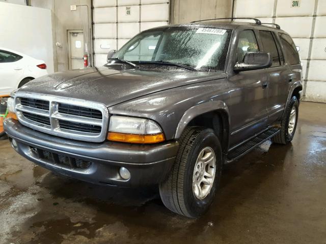 1B4HS48N52F111726 - 2002 DODGE DURANGO SL GRAY photo 2