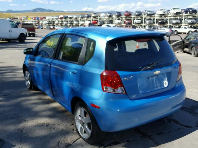 KL1TD66657B770104 - 2007 CHEVROLET AVEO BASE Niebieski zdjęcie 3