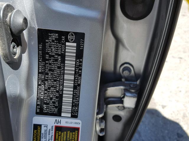 4T1BK1EB3GU197411 - 2016 TOYOTA AVALON XLE SILVER photo 10