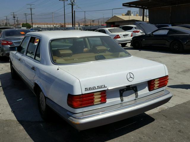 WDBCA39D8GA267889 - 1986 MERCEDES-BENZ 560 SEL WHITE photo 3