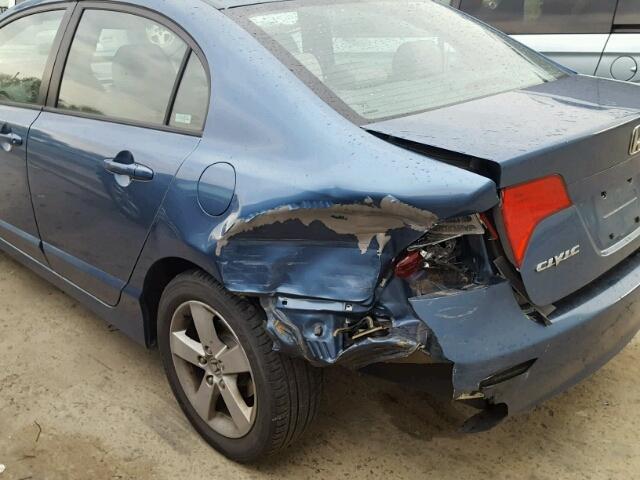 1HGFA16866L154019 - 2006 HONDA CIVIC EX BLUE photo 9
