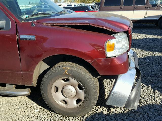 1FTVX12596NA48026 - 2006 FORD F150 BURGUNDY photo 9