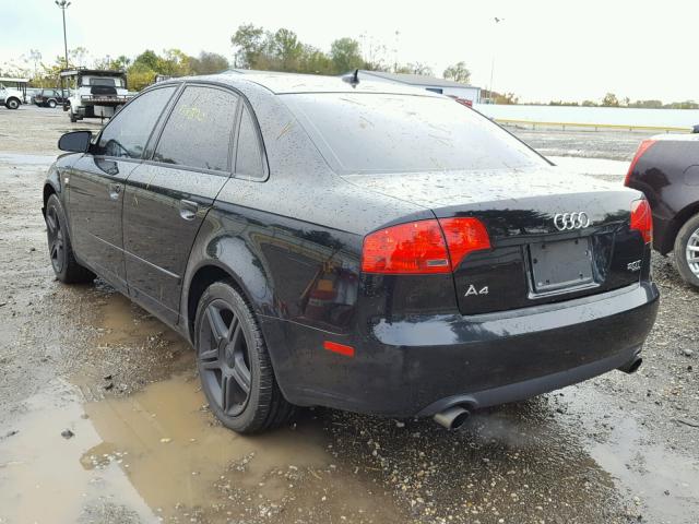 WAUDF78E07A203836 - 2007 AUDI A4 BLACK photo 3