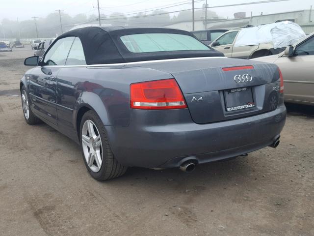 WAUDF48H07K026403 - 2007 AUDI A4 2.0T CA BLUE photo 3