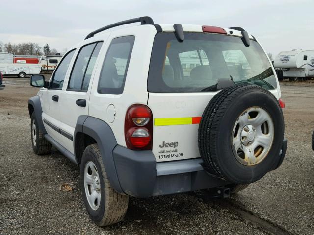 1J4GL48K76W199633 - 2006 JEEP LIBERTY SP WHITE photo 3