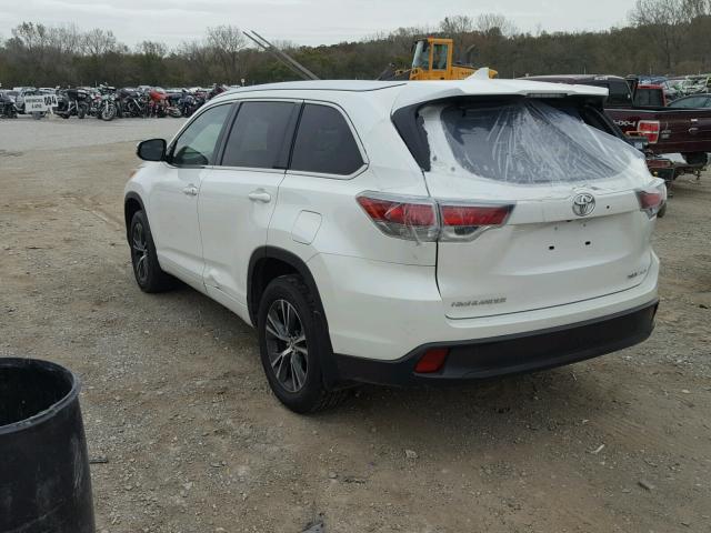 5TDJKRFH3GS324275 - 2016 TOYOTA HIGHLANDER WHITE photo 3