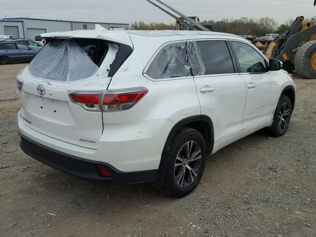 5TDJKRFH3GS324275 - 2016 TOYOTA HIGHLANDER WHITE photo 4