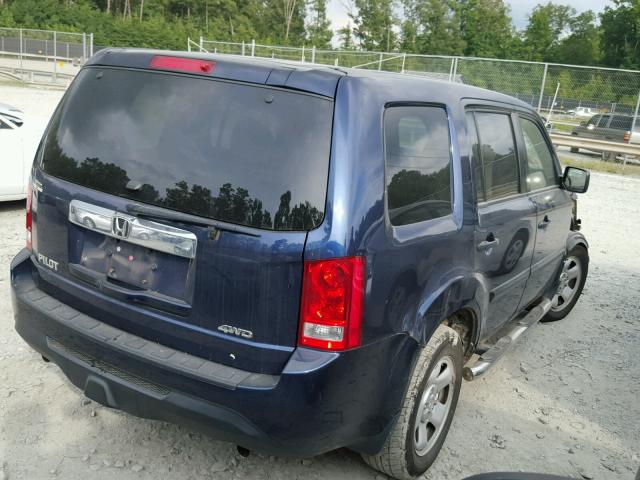 5FNYF4H2XDB033562 - 2013 HONDA PILOT LX BLUE photo 4