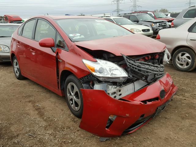 JTDKN3DU9E1762723 - 2014 TOYOTA PRIUS RED photo 1