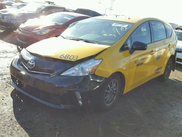 JTDZN3EUXD3250792 - 2013 TOYOTA PRIUS V YELLOW photo 2