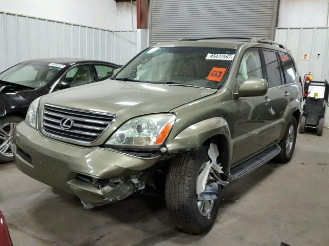 JTJBT20X680149045 - 2008 LEXUS GX 470 GREEN photo 2