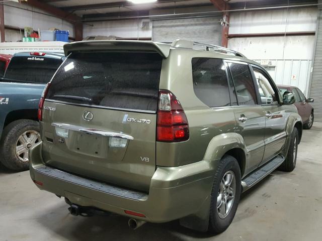 JTJBT20X680149045 - 2008 LEXUS GX 470 GREEN photo 4