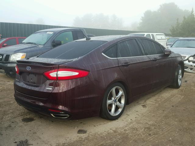 3FA6P0H99DR381822 - 2013 FORD FUSION SE BURGUNDY photo 4