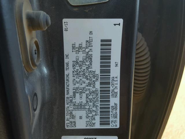 5TFUY5F13DX290397 - 2013 TOYOTA TUNDRA DOU GRAY photo 10