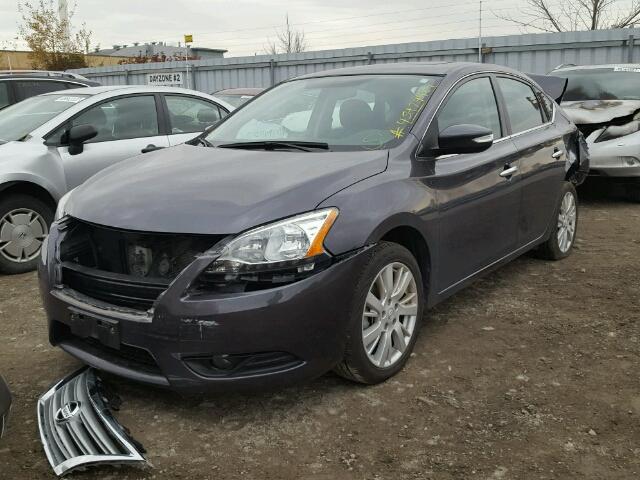 3N1AB7AP9FL649149 - 2015 NISSAN SENTRA S GRAY photo 2