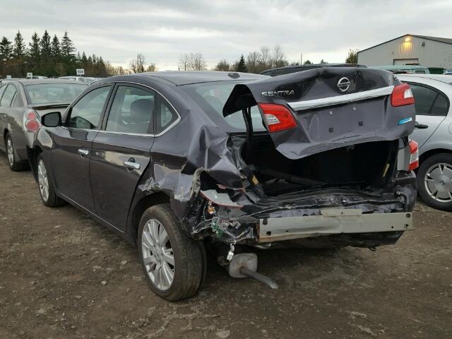 3N1AB7AP9FL649149 - 2015 NISSAN SENTRA S GRAY photo 3