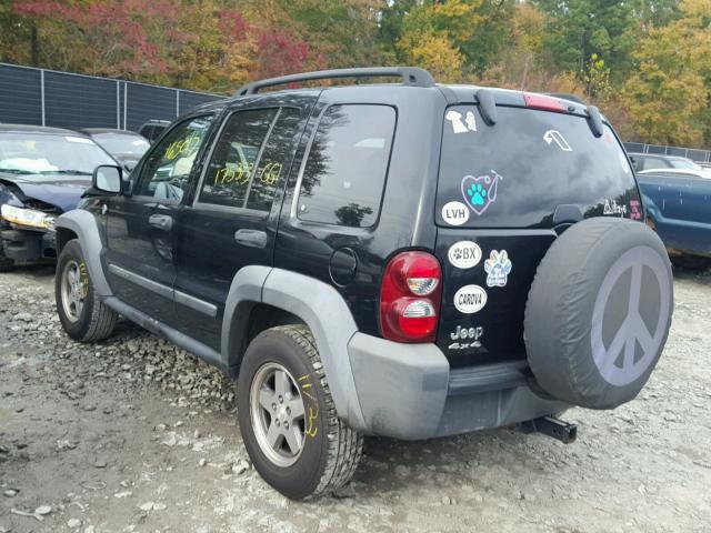 1J4GL48K36W273324 - 2006 JEEP LIBERTY SP BLACK photo 3