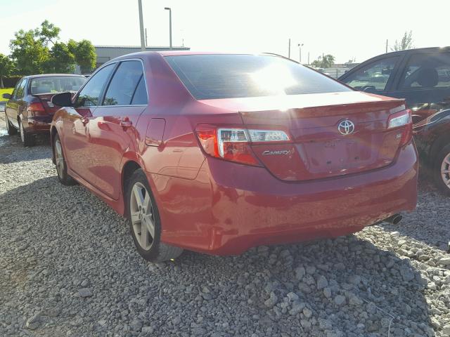 4T1BF1FK8EU808940 - 2014 TOYOTA CAMRY L RED photo 3