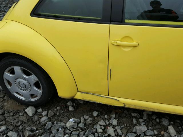 3VWCS21C91M431122 - 2001 VOLKSWAGEN NEW BEETLE YELLOW photo 9