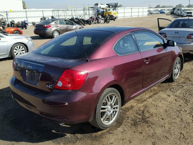 JTKDE177760088672 - 2006 TOYOTA SCION TC BURGUNDY photo 4