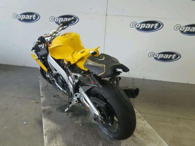 ZD4TYC000CS000116 - 2012 APRILIA TUONO VR4 YELLOW photo 3