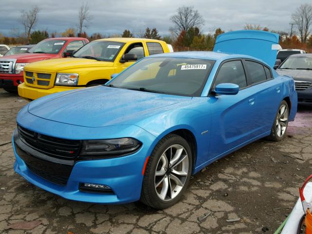 2C3CDXCT0FH902382 - 2015 DODGE CHARGER R/ BLUE photo 2