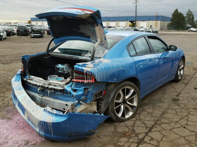 2C3CDXCT0FH902382 - 2015 DODGE CHARGER R/ BLUE photo 4