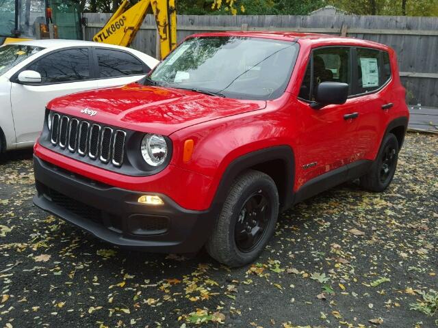 ZACCJAAH3HPG00148 - 2017 JEEP RENEGADE S RED photo 2