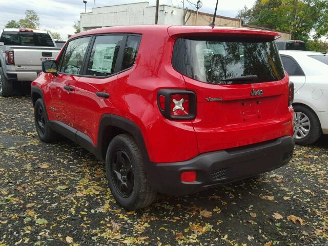 ZACCJAAH3HPG00148 - 2017 JEEP RENEGADE S RED photo 3