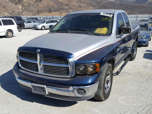 3D7HA18N02G157666 - 2002 DODGE RAM 1500 BLUE photo 2