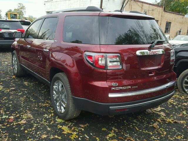 1GKKRSKD5HJ190737 - 2017 GMC ACADIA LIM BURGUNDY photo 3