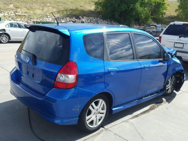 JHMGD37657S053434 - 2007 HONDA FIT S 蓝色 照片 4