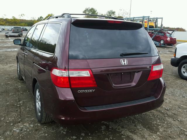 5FNRL38777B090633 - 2007 HONDA ODYSSEY MAROON photo 3