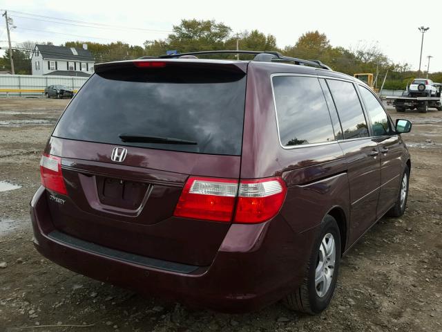 5FNRL38777B090633 - 2007 HONDA ODYSSEY MAROON photo 4